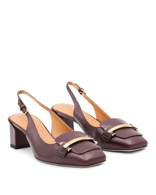 Tod's Brown Block Heel Slingback Pumps