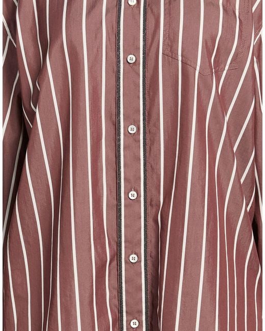 Brunello Cucinelli Red Patterned Shirts