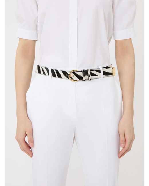 Max Mara White Studio Mstalbero Zebra Printed Belt