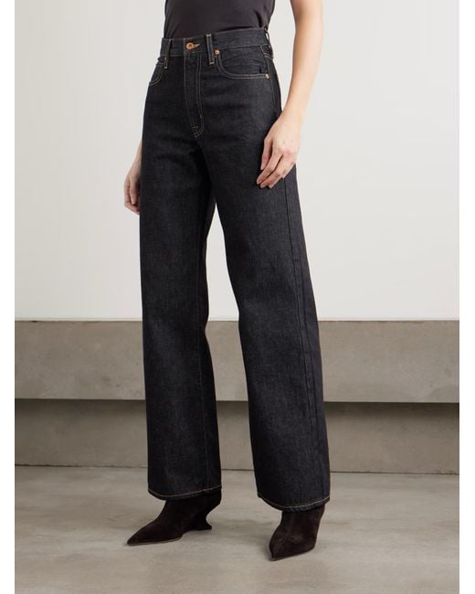 SLVRLAKE Denim Black Grace High-Waisted Wide-Leg Jeans