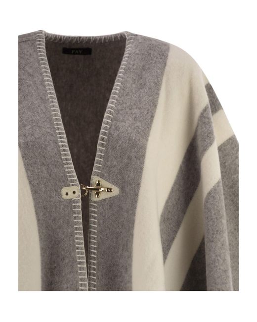Fay Multicolor Hook-Closure Fringed Poncho
