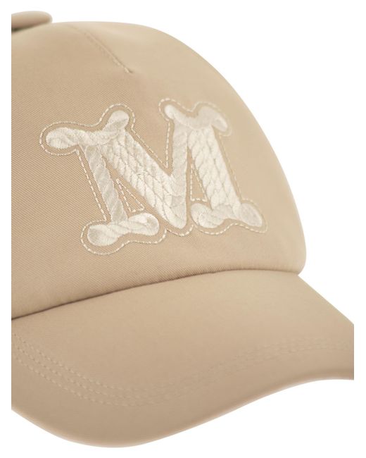 Max Mara Natural Ribaldo Logo Embroidered Baseball Cap