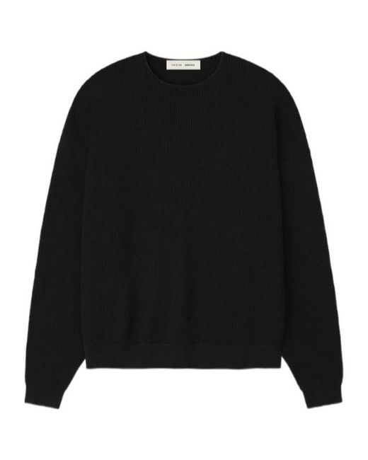 Fear Of God Black Waffle Crewneck Sweater for men