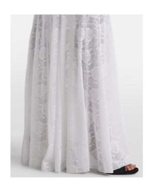 Norma Kamali White Lace Corset Fishtail Gown