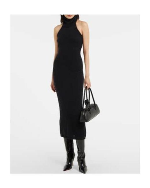 Magda Butrym Black Halterneck Mohair-Blend Maxi Dress