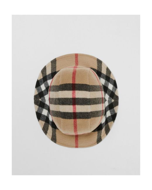 Burberry Brown Exaggerated Checked Bucket Hat for men