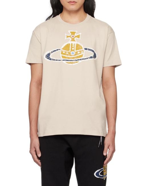 Vivienne Westwood White Orb Printed Crewneck T-Shirt for men