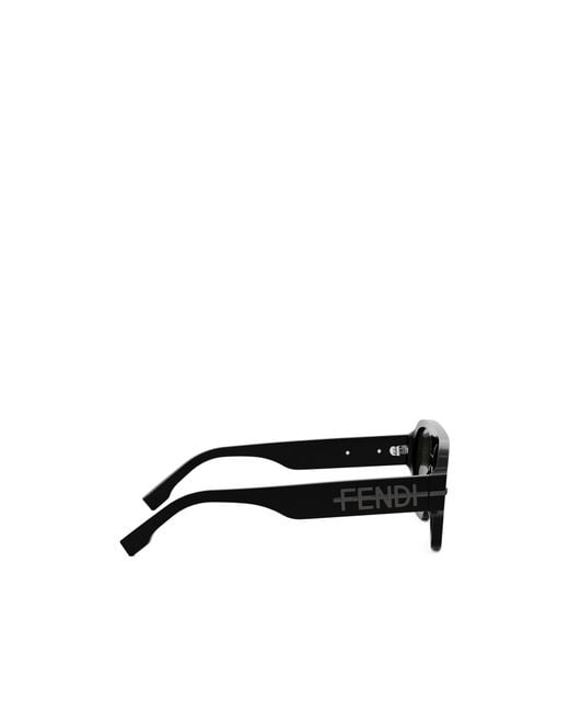 Fendi Black Eyewear Aviator Sunglasses for men