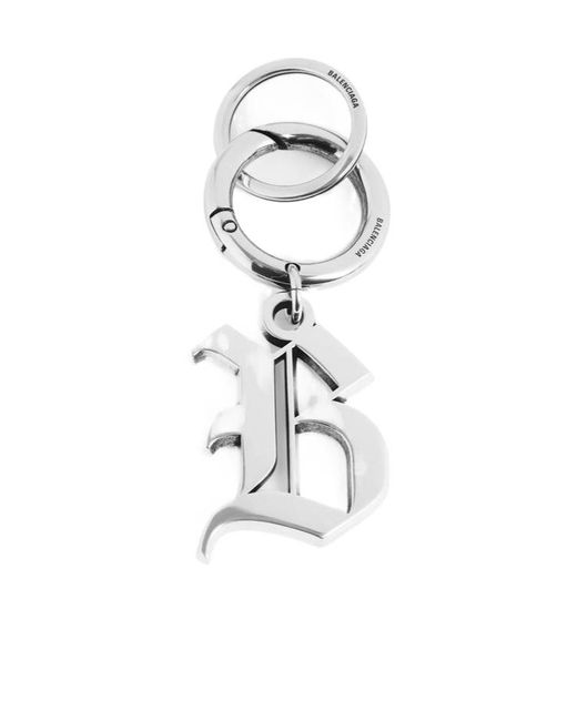 Balenciaga White Melrose B Keychain