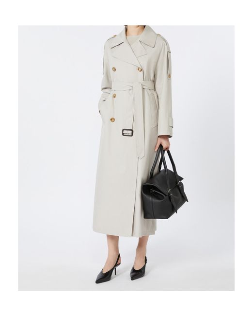Max Mara White The Cube Double Breasted Twill Trench Coat