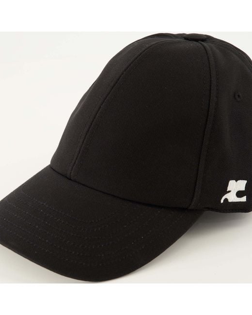 Courreges Black Logo-Embroidered Cotton Cap for men