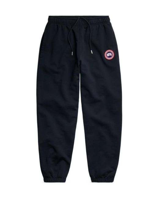 Canada Goose Blue Rove Logo Patch Joggers for men