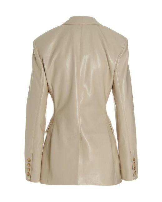 Nanushka Natural Single-Breasted Tailored Blazer