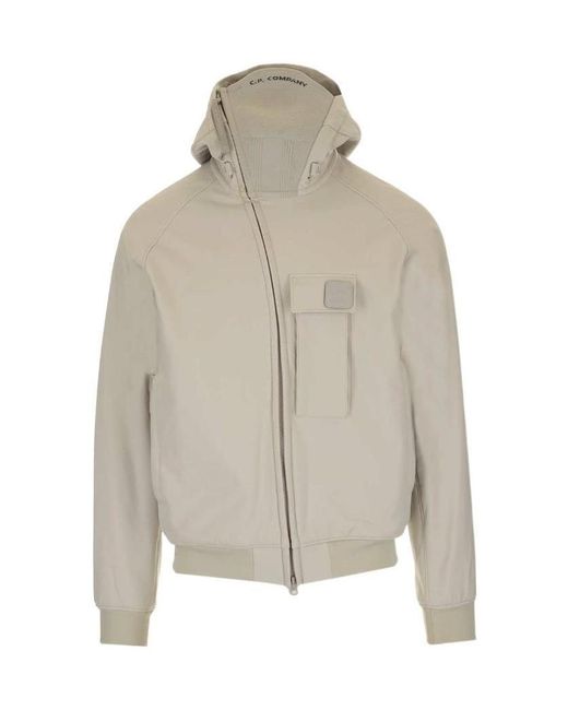 C P Company Natural Zip-Up Hooded Jacket for men