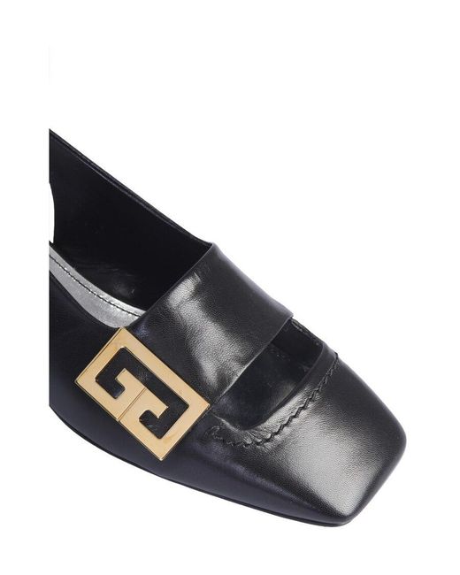 Givenchy Blue Mystic 50Mm Logo Plaque Slingback Pumps