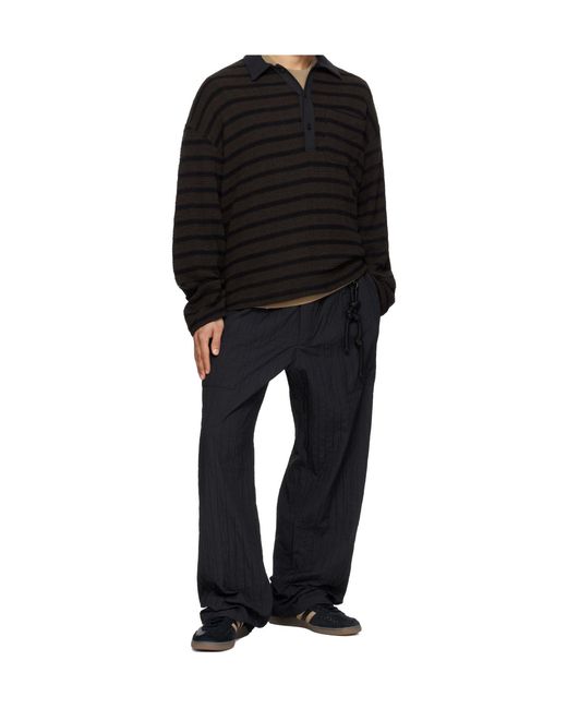Song For The Mute Black Piano Knit L/S Polo for men