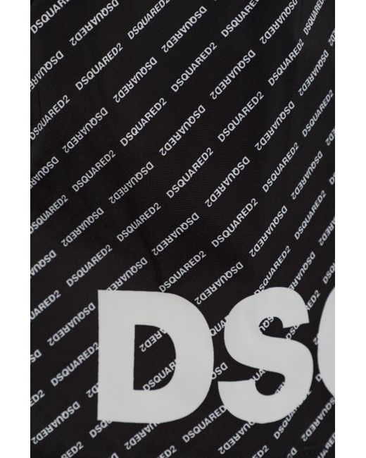 DSquared² Black Wide-Leg Swim Shorts for men