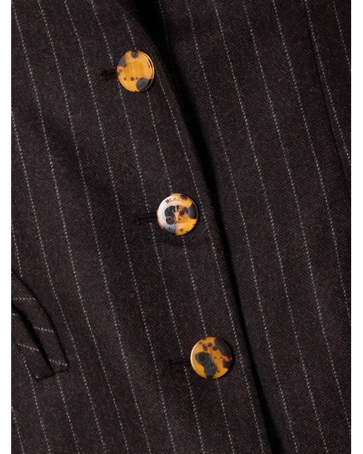 Blazé Milano Black Akira Pinstriped Wool And Cashmere-Blend Blazer