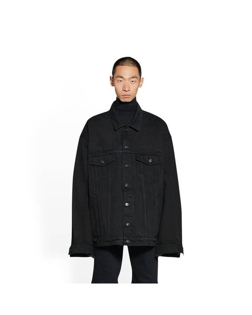 Balenciaga Black Oversized Fit Denim Jacket for men