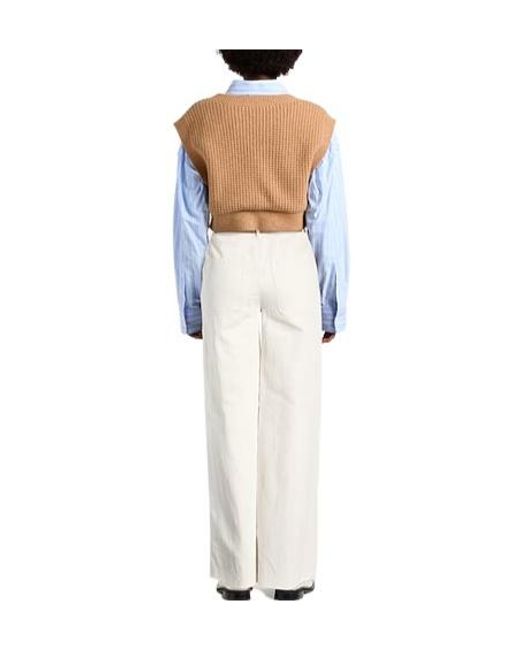 Max Mara White Wide-Leg Trousers