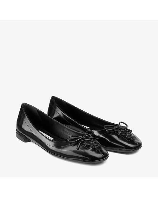 Jimmy Choo Black Scarlett Lace-Up Ballet Flats