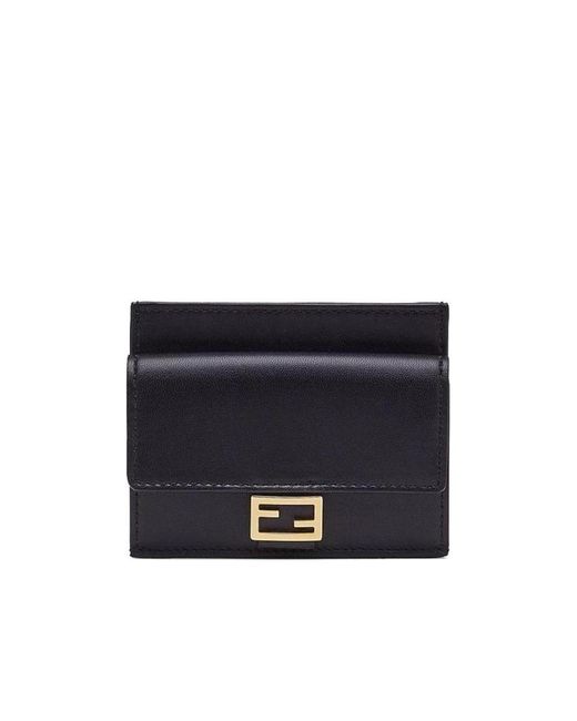 Fendi Blue Logo Embossed Cardholder