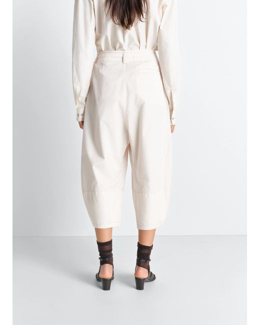 Lemaire White Pleated Balloon Shorts