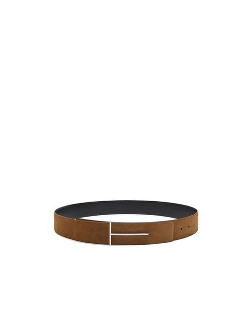 Tom Ford White Reversible Nubuck Belt for men
