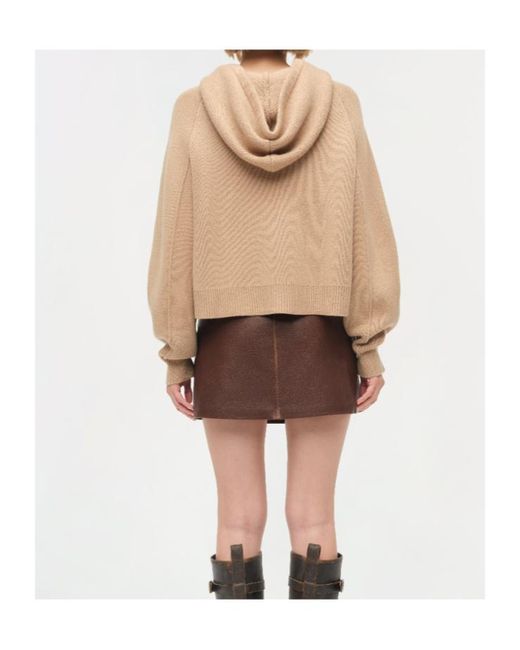 Jonathan Simkhai Brown Dakota Wool Cropped Hoodie