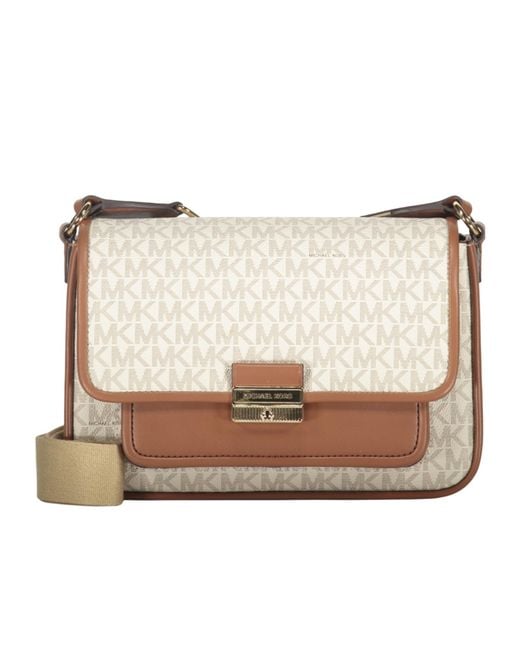 Michael Kors Natural Logo Flap Shoulder Bag