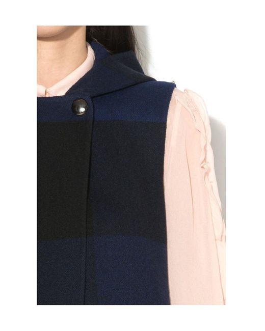 Sportmax Blue Wool Checkered Vest