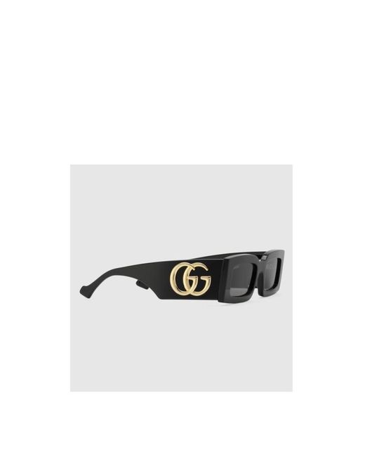 Gucci Multicolor Eyewear Gg Plaque Rectangle Frame Sunglasses