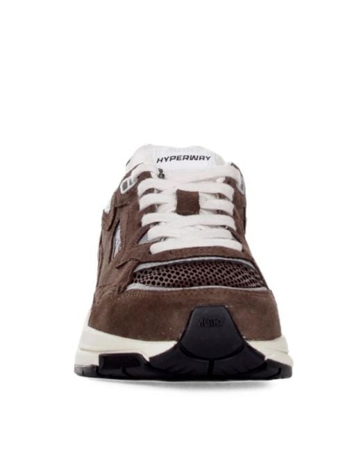 Autry Brown Hyperway Panelled Sneakers