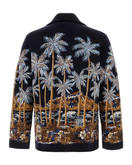 Alanui Blue Long-Sleeved Sweater for men