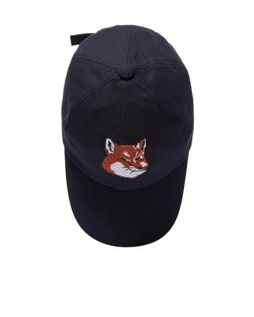 Maison Kitsuné Blue Printed Hat for men