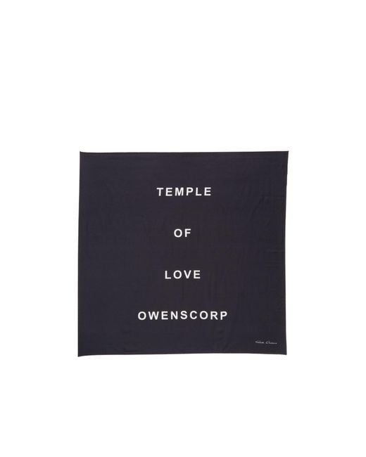 Rick Owens Blue Printed Scarf
