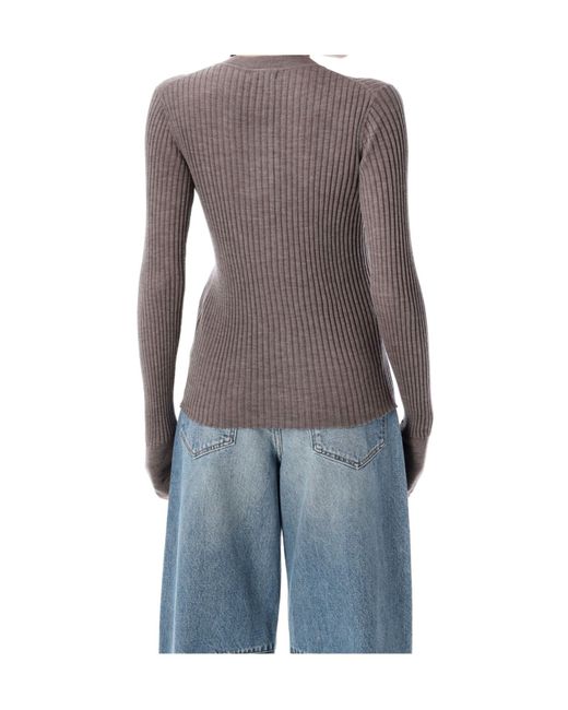 Soeur Blue Buffalo Ribbed Knit Pullover