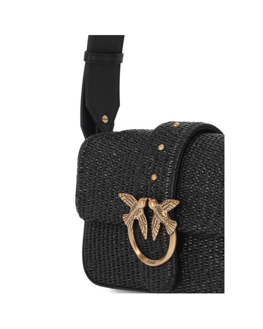 Pinko White Love One Foldover Crossbody Bag