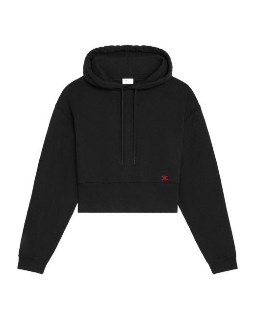 Céline Black Cropped Hoodie