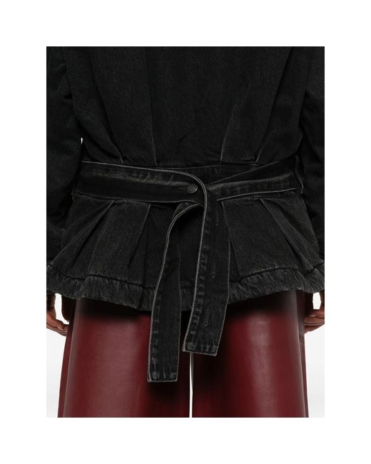 Haikure Black Zip-Front Denim Jacket