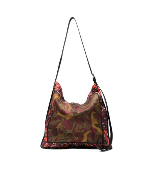 Dries Van Noten Brown Printed Shoulder Bag