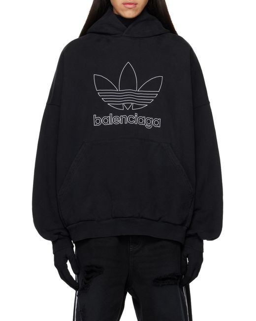 Balenciaga Black X Adidas Oversized Hoodie for men