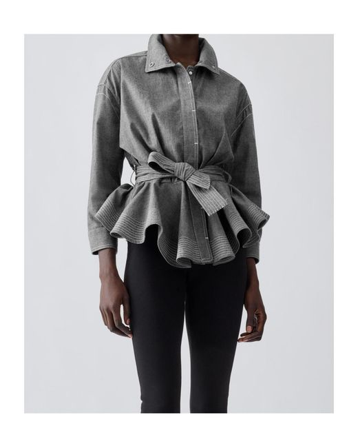 Jacquemus Gray Belted Peplum Jacket