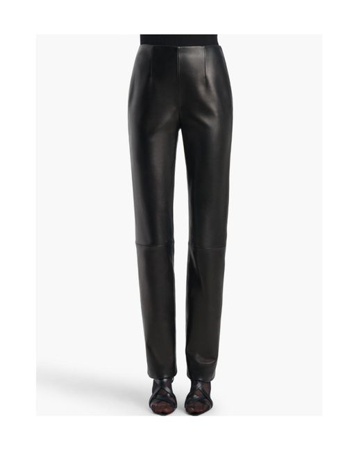 Khaite Black High-Rise Straight-Leg Pants