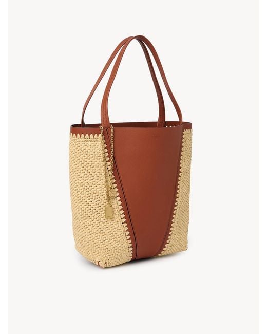 Chloé Brown Logo-Detail Charm-Detail Tote Bag