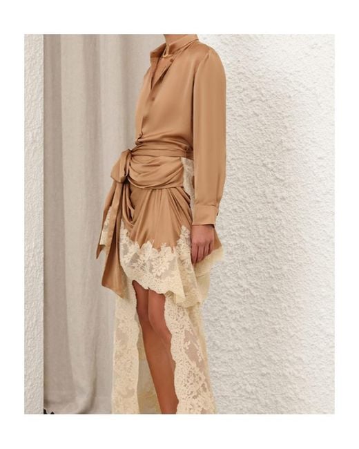 Zimmermann Brown Hypnotic Satin Shirt