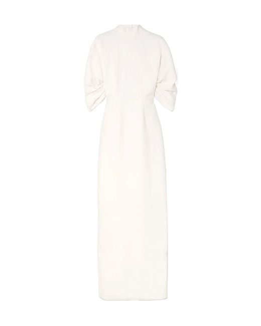 Emilia Wickstead White Elegant High Neck Dress