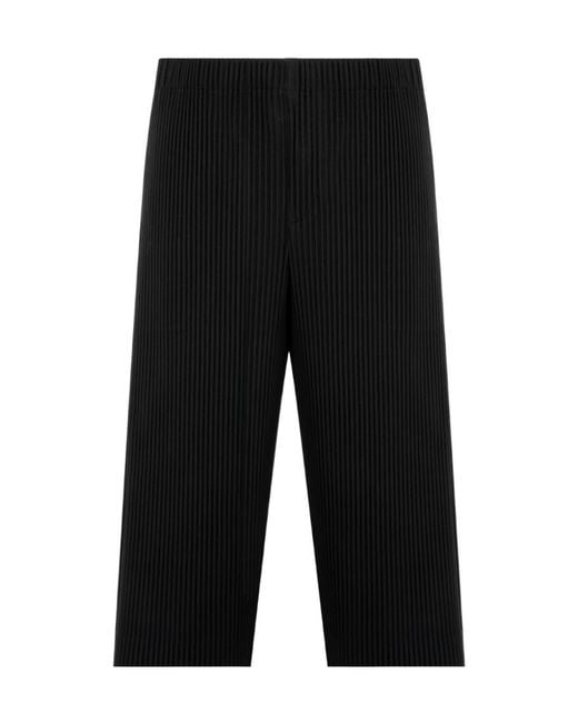 Homme Plissé Issey Miyake Black Pleated-Design Trousers for men
