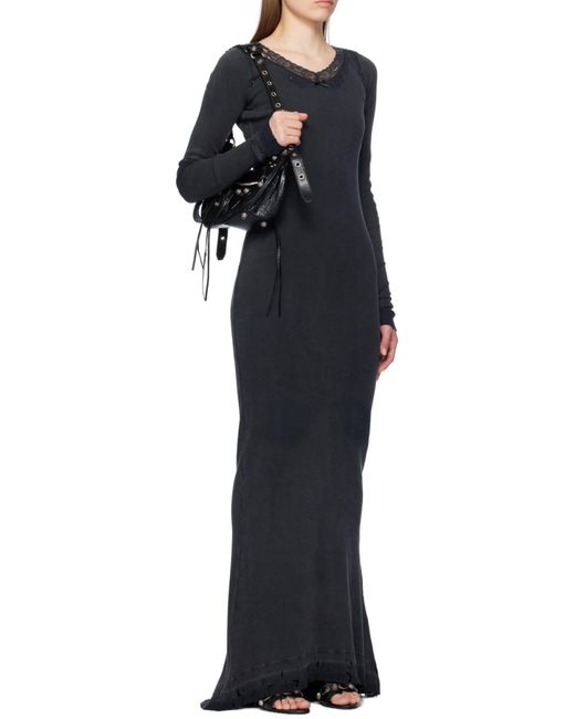 Balenciaga Black Long-Sleeved Maxi Dress