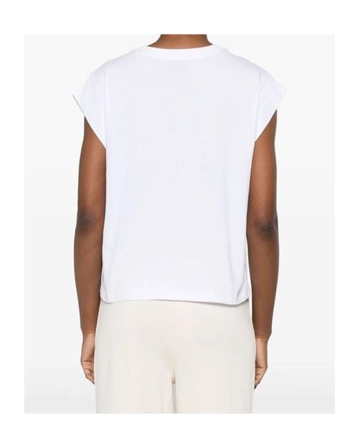 Twinset White Floral-Appliqué Crewneck T-Shirt